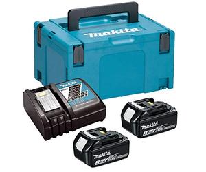 Makita Power Source Kit 18 V con 2 batterie BL1830B 3,0 Ah + caricatore DC18RC
