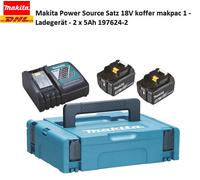 Makita Power Source Set 18V valigetta makpac 1 - caricabatterie - 2 x 5Ah 197...