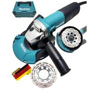 Makita Set di levigatrici per calcestruzzo 1100 W Power Set in valigetta MakPac con cappuccio di aspirazione 191W06-8 + 2 mole diamantate di alta qualità