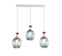 MAKIVI Illuminazione moderna lampada a sospensione 3 lampada a sospensione in vetro azzurro cavo regolabile lampadario a sospensione industriale lampadari per illuminazione bar isola cucina Marriage
