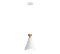 MAKIVI Lampada a sospensione di design Macaron con finitura in legno 1 luce Apparecchi di illuminazione per camera da letto Lampada da soffitto in metallo per isola da cucina 23x13 cm Bianca