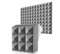 MAKIVI Set di 12 acustici in schiuma, in schiuma insonorizzati autoadesivi, per decorazione da parete, studio musicale, camera da letto, 5 x 30 x 30 cm