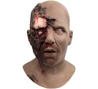 Makoike Maschera zombie realistica uomo umano cicatrice maschere spaventose zombie testa intera casco costume di Halloween Cosplay puntelli