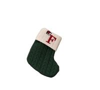 MAKOMAKI Calza di Natale lavorata a maglia con fiocco di neve lettera calzini decorazione per la casa alfabeto calzino (S32)