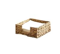 MAKOMAKI Portagiovaglioli quadrato realizzato a mano, in giacinto d'acqua, per ospiti, accessorio da cucina, stile rurale, decorazione per la casa (bianco)