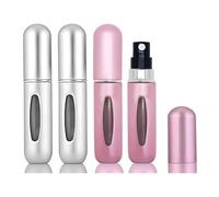 MakoRex 4 Porta Profumo da Viaggio da 5 Ml - Atomizzatore Profumo Ermetico in Alluminio Inossidabile - Portaprofumo da Viaggio Ricaricabile - Utile ed Elegante Portaprofumo da Borsetta Ricaricabile