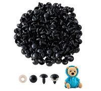 Makorobi 200 occhi di sicurezza da 10 mm per giocattoli all'uncinetto, in plastica, con rondelle, per amigurumi, animali di peluche, giocattoli all'uncinetto, artigianato