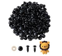 Makorobi 200 occhi di sicurezza da 6 mm per giocattoli all'uncinetto, in plastica, con rondelle, per amigurumi, animali di peluche, giocattoli all'uncinetto, artigianato