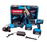 Makota Set 3 IN 1 Trapano, Avvitatore Flex, Mini Motosega 68V