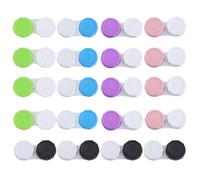 Makoto Nobu 20 Pezzi Custodia per Lenti a Contatto, Contenitori per Lenti a Contatto Portatili, con Tappi Sinistro/Destro per Viaggi a Casa All'aperto(Blu, Nero, Rosa, Verde, Viola)