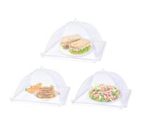 Makoto Nobu 3 Pezzi Coprivivande a Rete Pieghevole, Pop-up Copertura Alimentare Pieghevoli Anti Insetti Mosche Copertura per Alimenti Tenda per Cibo, Frutta, Picnic, Campeggio, Barbecue(32x32cm)