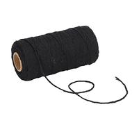 Makramee Schnur 2 mm weich dick geruchlos riciclato Baumwolle Makramee Seil für DIY Quasten Basteln Garten Deko Hausdekoration Christmas Gifts (Nero)