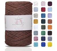 Makromecity - 1 matassa di filato singolo per macramè, 3 mm x 91,4 m, filo di cotone ritorto per macramè e creazioni artigianali da appendere alla parete, cotone riciclato (color caffè)