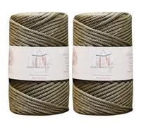 Makromecity, 2 matasse di corda macramè in poliestere, 5 mm x 104 iarde da 5 mm, in polipropilene verde oliva, cordino macramè per uncinetto, da appendere alla parete, borse sotto la targa