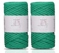Makromecity - 2 matasse di filato singolo per macramè, 3 mm x 91,4 m, filo di cotone naturale per macramè e creazioni artigianali da appendere alla parete, cotone riciclato