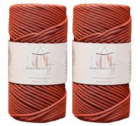 Makromecity, 2 matasse di filo macramè in poliestere da 3 mm x 120 m, 3 mm, in polipropilene, per macramè, uncinetto, macramè, borse, borse, sottopiatti, tappeti