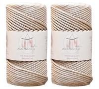 Makromecity 2 matasse di filo macramè in poliestere da 3 mm x 130 metri di corda in polipropilene per latte macchiato per uncinetto, artigianato, arazzi da parete, borse, sottopiatti, tappeti