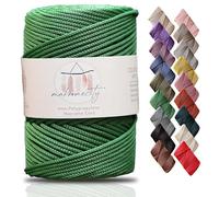 Makromecity, Benetton Grren - Cordoncino in poliestere macramè di alta qualità, 3 mm x 120 m, 3 mm, in polipropilene, per macramè, uncinetto, macramè, borse, sottopiatti