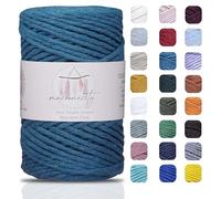 Makromecity, Corda macramè a filo singolo, 3 mm x 100 m, 3 mm, colore blu navy, per macramè, arte e artigianato, per appendere alla parete, portachiavi (blu navy)