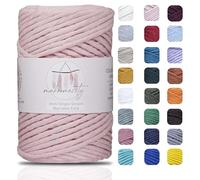 Makromecity, Corda macramè a filo singolo (3 mm x 100 m), 3 mm, filo di cotone rosa confetto, per macramè, arte e artigianato, da appendere alla parete, portachiavi (29 colori disponibili) (rosa