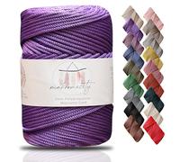 Makromecity, Cordoncino in poliestere macramè, 3 mm x 120 m, 3 mm, in polipropilene, lilla, uncinetto, borse e tappeti