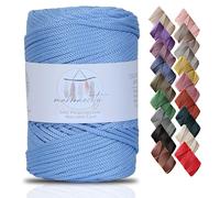 Makromecity, Cordoncino in poliestere macramè di alta qualità, 3 mm x 120 m, 3 mm, colore celeste, per macramè, uncinetto, macramè, borse, sottotetto, tappeti, ecc