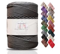 Makromecity, Cordoncino in poliestere macramè di alta qualità, 3 mm x 120 m, 3 mm, in polipropilene, antracite, macramè, uncinetto, macramè, borse, borse e tappeti