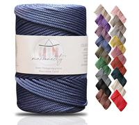 Makromecity, Cordoncino in poliestere macramè di alta qualità, 3 mm x 120 m, 3 mm, in polipropilene, colore blu denim, per macramè all'uncinetto, macramè, borse, sottotetto, tappeti