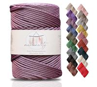 Makromecity, Cordoncino in poliestere macramè di alta qualità, 3 mm x 120 m, 3 mm, in polipropilene, colore prugna, macramè, uncinetto, macramè, borse, borse e tappeti