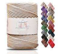 Makromecity, Cordoncino in poliestere macramè di alta qualità, 3 mm x 120 m, 3 mm, in polipropilene, latte, macramè, uncinetto, macramè, borse, decorazioni da parete, borse, sottopiatti, tappeti, ecc