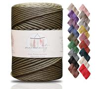 Makromecity, Cordoncino in poliestere macramè di alta qualità, 3 mm x 120 m, 3 mm, in polipropilene, verde oliva, macramè, uncinetto, macramè, borse, borse e tappeti