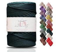 Makromecity, Cordoncino in poliestere macramè di alta qualità, 3 mm x 120 m, 3 mm, in polipropilene, verde foresta, macramè, uncinetto, macramè, borse, borse e sottopiatti