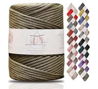 Makromecity, Cordoncino in poliestere macramè di alta qualità, 5 mm x 94,8 m, 5 mm, in polipropilene, macramè, uncinetto e macramè, per appendere alla parete, borse, sottopiatti, tappeti (verde oliva)