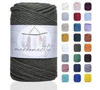 Makromecity, Cordoncino macramè a filo singolo, 3 mm x 100 m, 3 mm, in cotone, per macramè, arte e artigianato, da appendere alla parete, portachiavi (verde oliva)