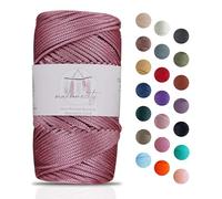 Makromecity Filato macramè, 2 mm x 115 m, in poliestere, macramè, in polipropilene, per artigianato, decorazioni per la casa, piattino, borsa a tracolla, runner per ciuccio, 20 colori