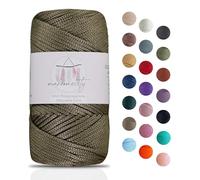 Makromecity Filato macramè, 2 mm x 115 m, in poliestere, macramè, in polipropilene, per artigianato, decorazioni per la casa, piattino, borsa a tracolla, runner per ciuccio, 20 colori