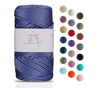 Makromecity Filato macramè, 2 mm x 115 m, in poliestere, macramè, in polipropilene, per artigianato, decorazioni per la casa, piattino, borsa a tracolla, runner per ciuccio, 20 colori