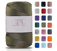 Makromecity Filato macramè, 2 mm x 230 m, in poliestere, macramè, in polipropilene, per artigianato, decorazioni per la casa, piattino, borsa a tracolla, runner per ciuccio, 20 colori