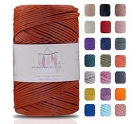 Makromecity Filato macramè, 2 mm x 230 m, in poliestere, macramè, in polipropilene, per artigianato, decorazioni per la casa, piattino, borsa a tracolla, runner per ciuccio, 20 colori