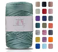 Makromecity Filato macramè, 2 mm x 230 m, in poliestere, macramè, in polipropilene, per artigianato, decorazioni per la casa, piattino, borsa a tracolla, runner per ciuccio, 20 colori