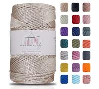 Makromecity Filato macramè, 2 mm x 230 m, in poliestere, macramè, in polipropilene, per artigianato, decorazioni per la casa, piattino, borsa a tracolla, runner