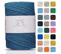 Makromecity, Filo di cotone macramè, 2 mm x 195 m (179,8 m) 2 mm di filato in cotone riciclato per macramè, arte e artigianato per decorazioni da parete, borse, sottopiastra e tappeti (25 colori