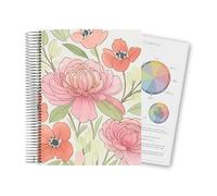 MakseLife - Agenda 2026 con data e sistema di impostazione degli obiettivi progettato da Life Coach, con bussola e tracker settimanale delle abitudini per la crescita personale, floreale