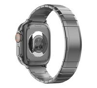 MaKTech Cinturino in Titanio per Apple Watch - Cinghia Metallico Anti-Graffio DLC,Braccialetto con Pulsante di Sgancio per iWatch Serie 11/10/9/8/7,SE 3/2/1 [2025] (42mm/41mm/40mm,Grigio)