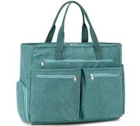 Makukke Borsa Da Spiaggia XXL, Beach Bag Grande con Scomparto, Weekender da Donna Pieghevole e Ultraleggera con Cerniera per Viaggi Vacanze Palestra (Verde-Velluto a Coste)
