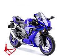 MAKUTU Modello di moto in scala 1:10 Per La Collezione Di Modelli Motociclette Pressofuse Per YAMAHA Hobby Giocattolo Sound And Light Regalo Moto Fuoristrada(Blue)