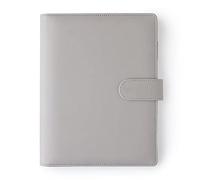Mal Paper Agenda Cover - Raccoglitore ad anelli A5 grigio chiaro - Agenda planner personalizzata - 6 anelli copertina in pelle PU - ricaricabile