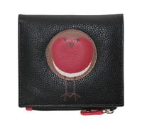 Mala Leather Bobbie Robin Bird - Portafoglio piccolo in vera pelle, con protezione RFID, 5 scomparti per carte, finestra per documenti, portamonete e banconote, sacchetto regalo per la polvere, 10 × 9