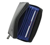 Mala Leather Collezione ORIGIN. Porta carte di credito a soffietto in pelle con protezione RFID 552_5 Nero