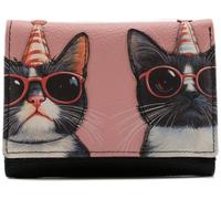 Mala Leather Cool Cats Collection Piccolo Tri-Fold Leather Purse RFID 3691_39, Nero , Taglia unica, Moderno